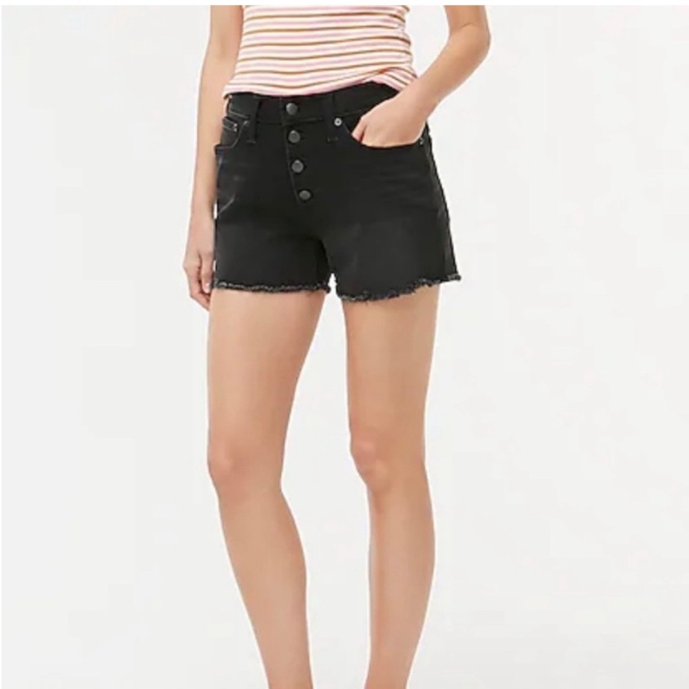 J. Crew Womens Shorts Size 26 Black Cut Off High Rise Button Fly